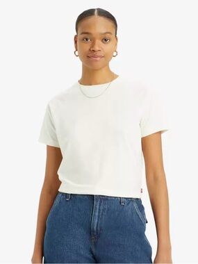 Levi's Women's Short Sleeve Game Day T-Shirt - Egret white Size XL